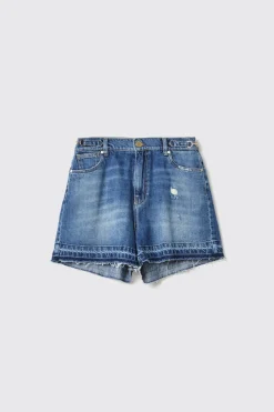 Gonne & Shorts|Denim^Gaëlle Short carry over con morsetti • - Paris Blu
