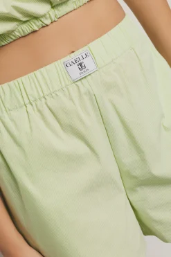 Gonne & Shorts^Gaëlle Short con elastici in popeline bastonetto • - Paris Lime
