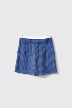 Gonne & Shorts^Gaëlle Short con piegoni e tasche nel fianco e boxer elastico • - Paris Blue