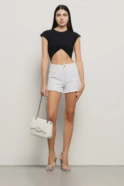 Gonne & Shorts|Denim^Gaëlle Short con strass all over • - Paris Off white