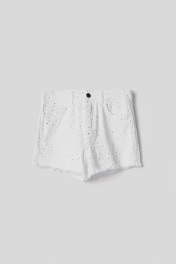 Gonne & Shorts|Denim^Gaëlle Short con strass all over • - Paris Off white
