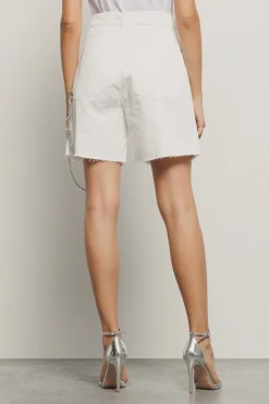 Gonne & Shorts|Denim^Gaëlle Short over loose fit con catene strass • - Paris Off white