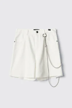 Gonne & Shorts|Denim^Gaëlle Short over loose fit con catene strass • - Paris Off white