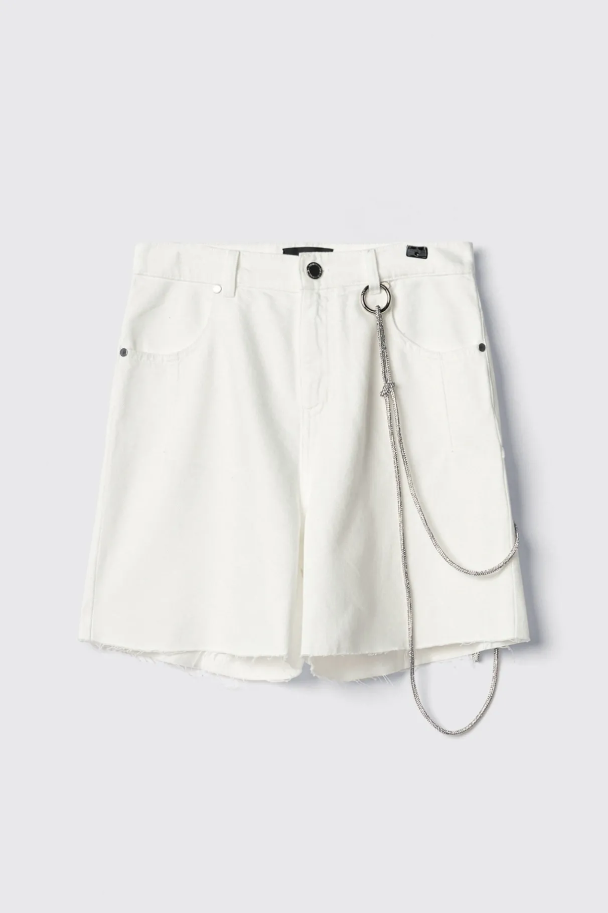 Gonne & Shorts|Denim^Gaëlle Short over loose fit con catene strass • - Paris Off white