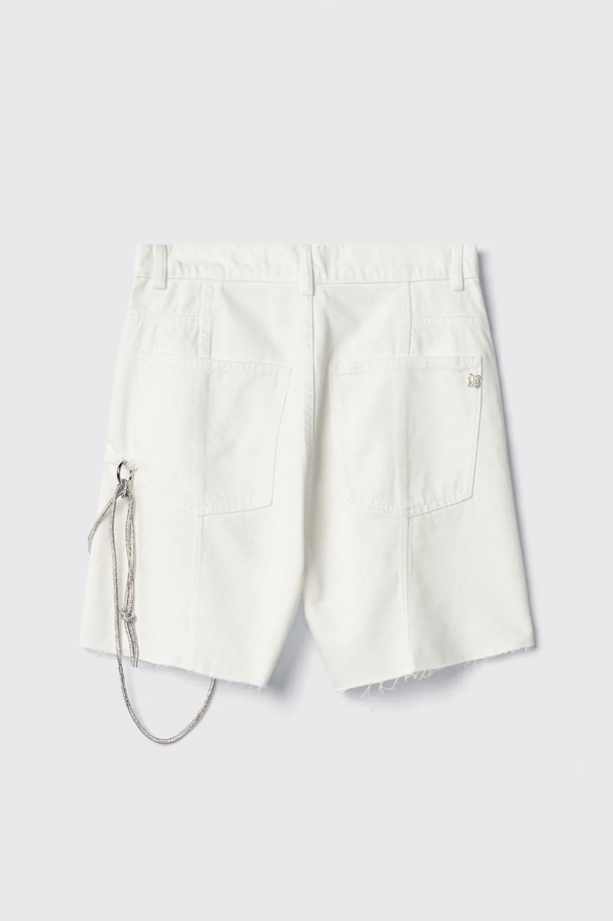 Gonne & Shorts|Denim^Gaëlle Short over loose fit con catene strass • - Paris Off white