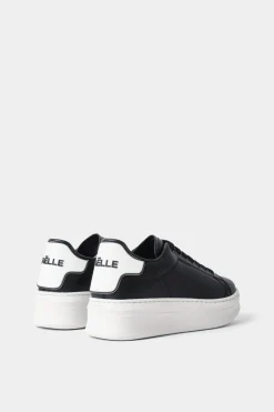 Sneakers^Gaëlle Sneakers addict in action leather con rubber patch • - Paris Nero-bianco