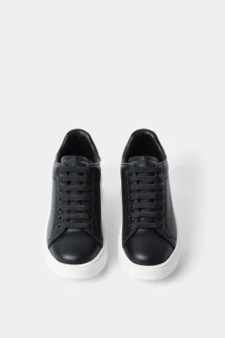 Sneakers^Gaëlle Sneakers addict in action leather con rubber patch • - Paris Nero-bianco