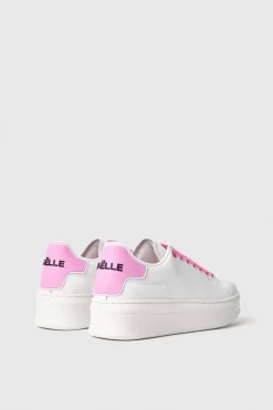Sneakers^Gaëlle Sneakers addict in action leather con rubber patch • - Paris Rosa orchidea