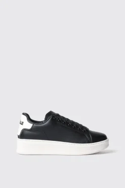 Scarpe^Gaëlle Sneakers addict in action leather con rubber patch • - Paris Nero bianco