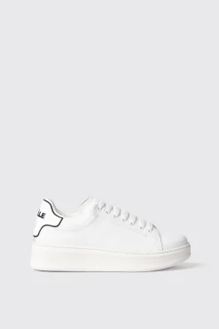 Scarpe^Gaëlle Sneakers addict in action leather con rubber patch • - Paris Bianco