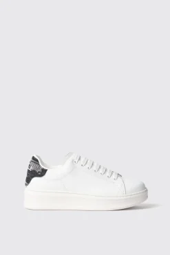 Scarpe^Gaëlle Sneakers addict in action leather con patch in denim • - Paris Denim black