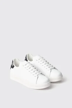 Scarpe^Gaëlle Sneakers addict in action leather con patch in denim • - Paris Denim black