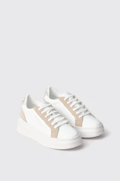 Sneakers^Gaëlle Sneakers addict in action leather con inserti in suede e strass e suola logata • - Paris Safari