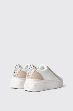 Sneakers^Gaëlle Sneakers addict in action leather con inserti in suede e strass e suola logata • - Paris Safari