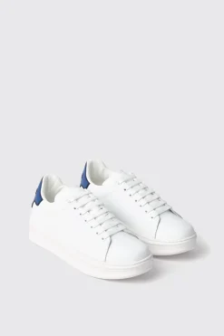 Scarpe^Gaëlle Sneakers addict in action leather con rubber patch • - Paris Blu