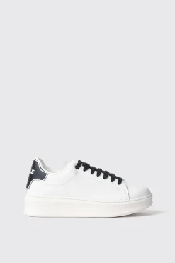 Scarpe^Gaëlle Sneakers addict in action leather con rubber patch • - Paris Bianco-nero