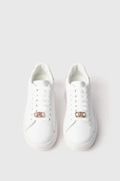 Sneakers^Gaëlle Sneakers addict in action leather con passalaccio in strass • - Paris Oro