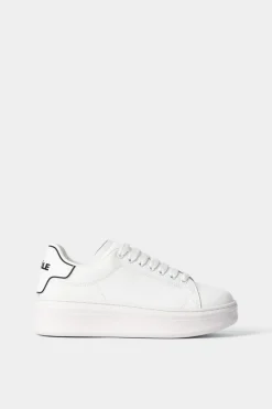 Sneakers^Gaëlle Sneakers addict in action leather con rubber patch • - Paris Bianco