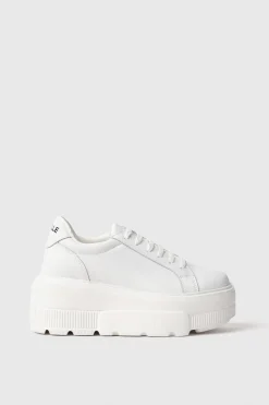 Sneakers^Gaëlle Sneakers addict plateau con logo sulla suola • - Paris Bianco