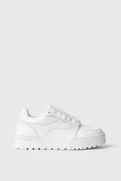 Sneakers^Gaëlle Sneakers skaters in action leather con logo embossed • - Paris Bianco