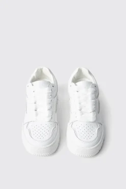Sneakers^Gaëlle Sneakers skaters in action leather con logo embossed • - Paris Bianco