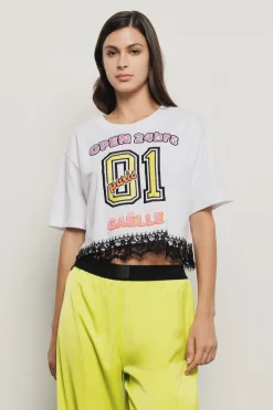 T-Shirt^Gaëlle T shirt crop paricollo • - Paris Bianco