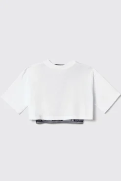 T-Shirt^Gaëlle T shirt cropped con top unito • - Paris Bianco-nero
