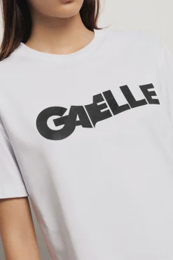 T-Shirt^Gaëlle T shirt in jersey assimetrica paricollo e stampa • - Paris Bianco