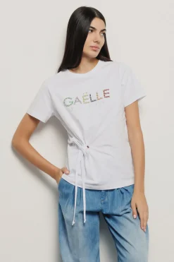 T-Shirt^Gaëlle T shirt in jersey con ricamo • - Paris Bianco