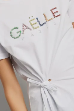 T-Shirt^Gaëlle T shirt in jersey con ricamo • - Paris Bianco
