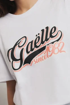T-Shirt^Gaëlle T shirt in jersey over paricollo con stampa • - Paris Bianco
