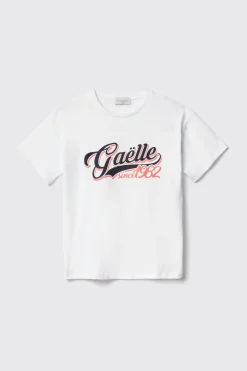 T-Shirt^Gaëlle T shirt in jersey over paricollo con stampa • - Paris Bianco