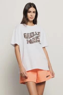 T-Shirt^Gaëlle T shirt in jersey paricollo con stampa • - Paris Bianco