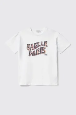 T-Shirt^Gaëlle T shirt in jersey paricollo con stampa • - Paris Bianco