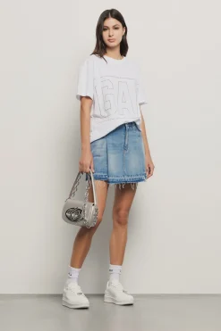 T-Shirt^Gaëlle T shirt in jersey paricollo con strass • - Paris Bianco