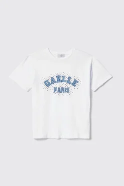 T-Shirt^Gaëlle T shirt in jersey paricollo con ricamo • - Paris Bianco