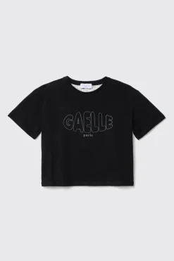 T-Shirt^Gaëlle T shirt jersey paricollo con apertura sul retro e a contrasto • - Paris Nero