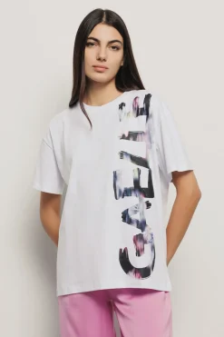 T-Shirt^Gaëlle T shirt jersey paricollo con maxi stampa • - Paris Bianco
