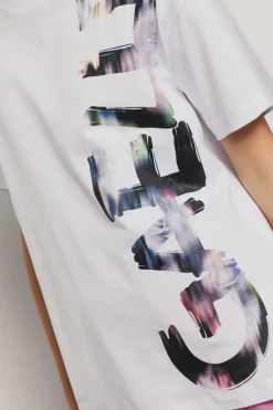T-Shirt^Gaëlle T shirt jersey paricollo con maxi stampa • - Paris Bianco
