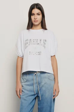 T-Shirt^Gaëlle T shirt smanicata con arricciature sulle spalle • - Paris Bianco