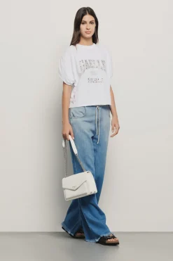 T-Shirt^Gaëlle T shirt smanicata con arricciature sulle spalle • - Paris Bianco