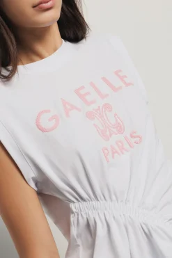 T-Shirt^Gaëlle T shirt smanicata con dettaglio arricciato • - Paris Bianco