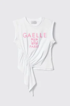 T-Shirt^Gaëlle T shirt smanicata con dettaglio arricciato • - Paris Bianco