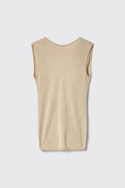 Top|Maglieria^Gaëlle Top con dettaglio sul retro in maglia lurex • - Paris Oro