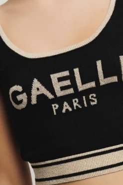 Top^Gaëlle Top cropped in maglia rasata • - Paris Nero