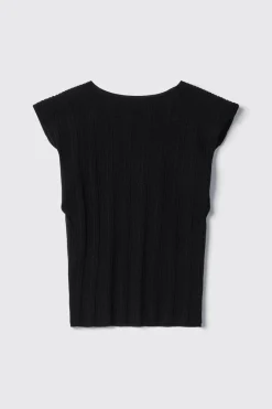 Top^Gaëlle Top cropped in punto traforato • - Paris Nero