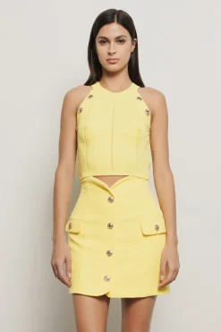 Top^Gaëlle Top scollo halter in maglia • - Paris Giallo