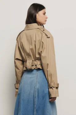 Capispalla^Gaëlle Trench corto doppiopetto in gabardina • - Paris Safari