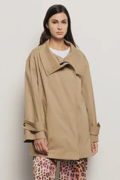Capispalla^Gaëlle Trench doppiopetto con abbottonatura nascosta in gabardina • - Paris Safari