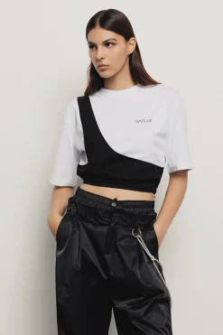 T-Shirt^Gaëlle T-shirt crop con dettaglio monospalla • - Paris Bianco